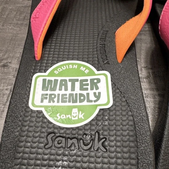 Sanuk Cosmic Shores Yoga Flip Flops Womens Size 8 Pink Orange Water Friendly NWT - Picture 5 of 5